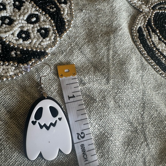 Halloween Fall Ghost 👻 Acrylic Stainless Steel Fish Hook Earrings Jewelry - Picture 5 of 11